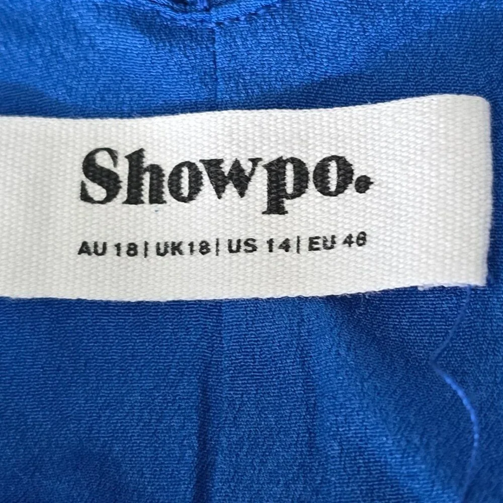 Showpo Siofra Mini Dress Blue Zig Zag Fringe Tassel Party Festival US 14 / EU 46 - Picture 2 of 16